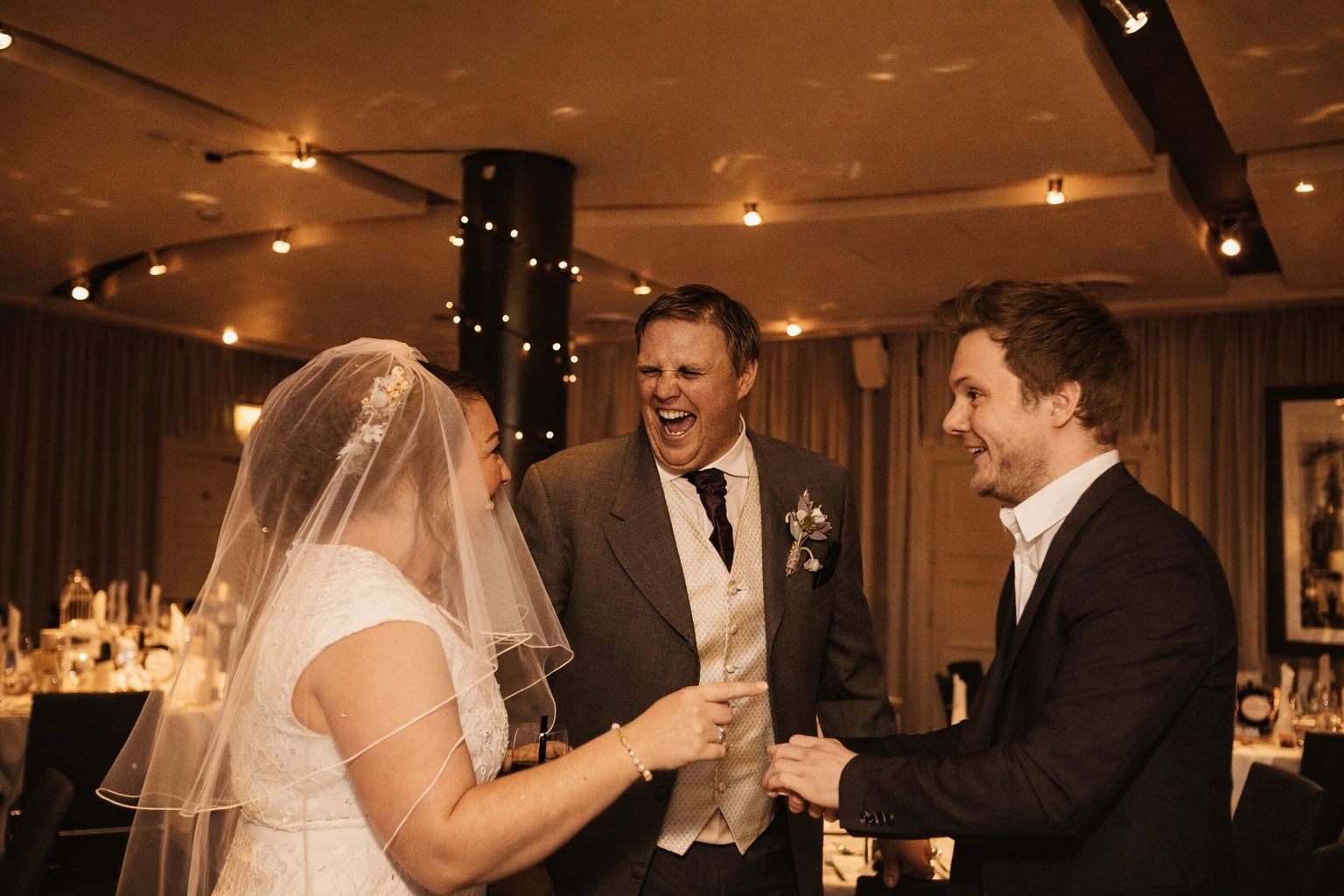 Benjamin performing at a wedding