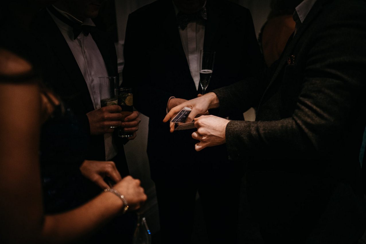 Benjamin performing close-up magic