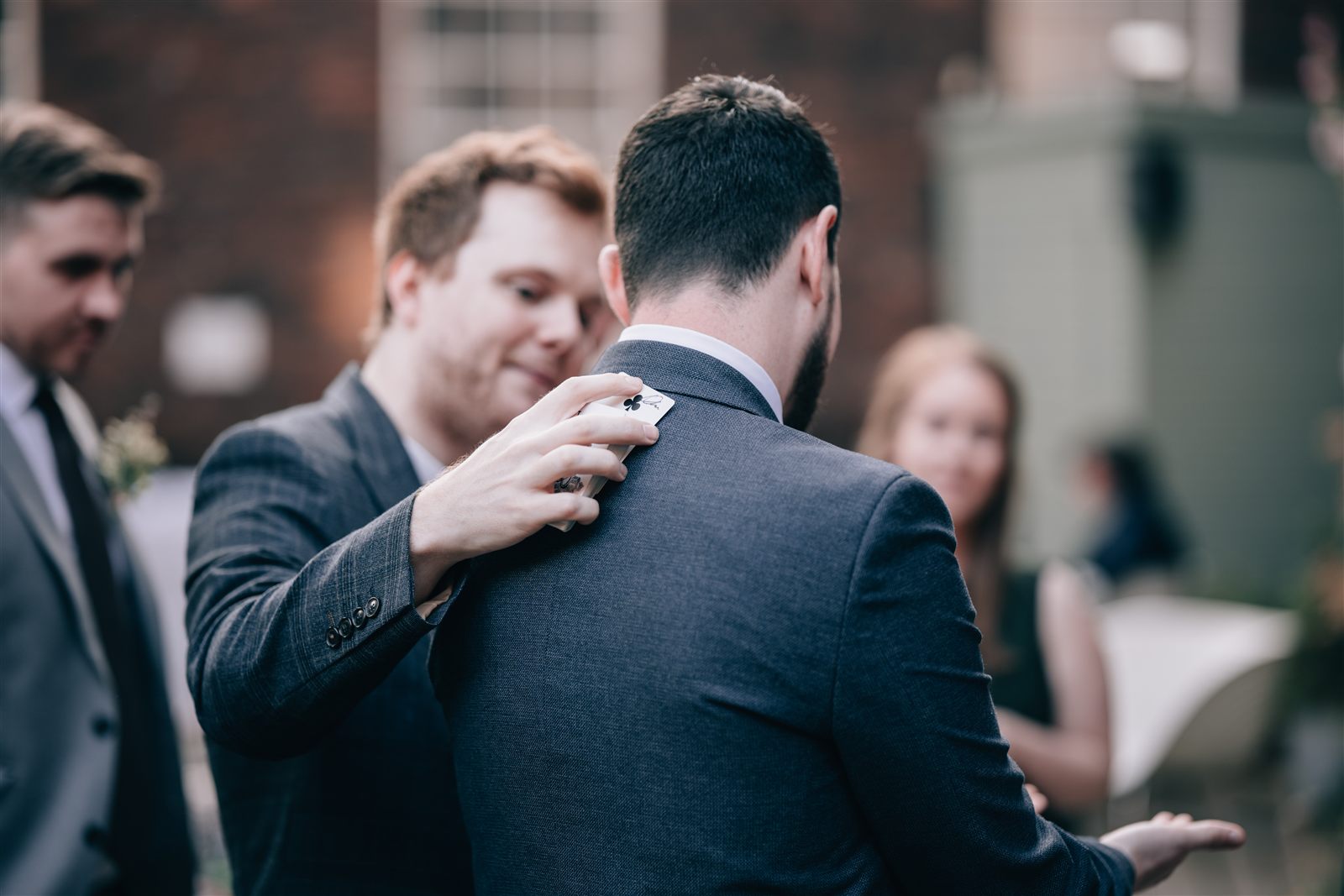 Benjamin performing at a wedding
